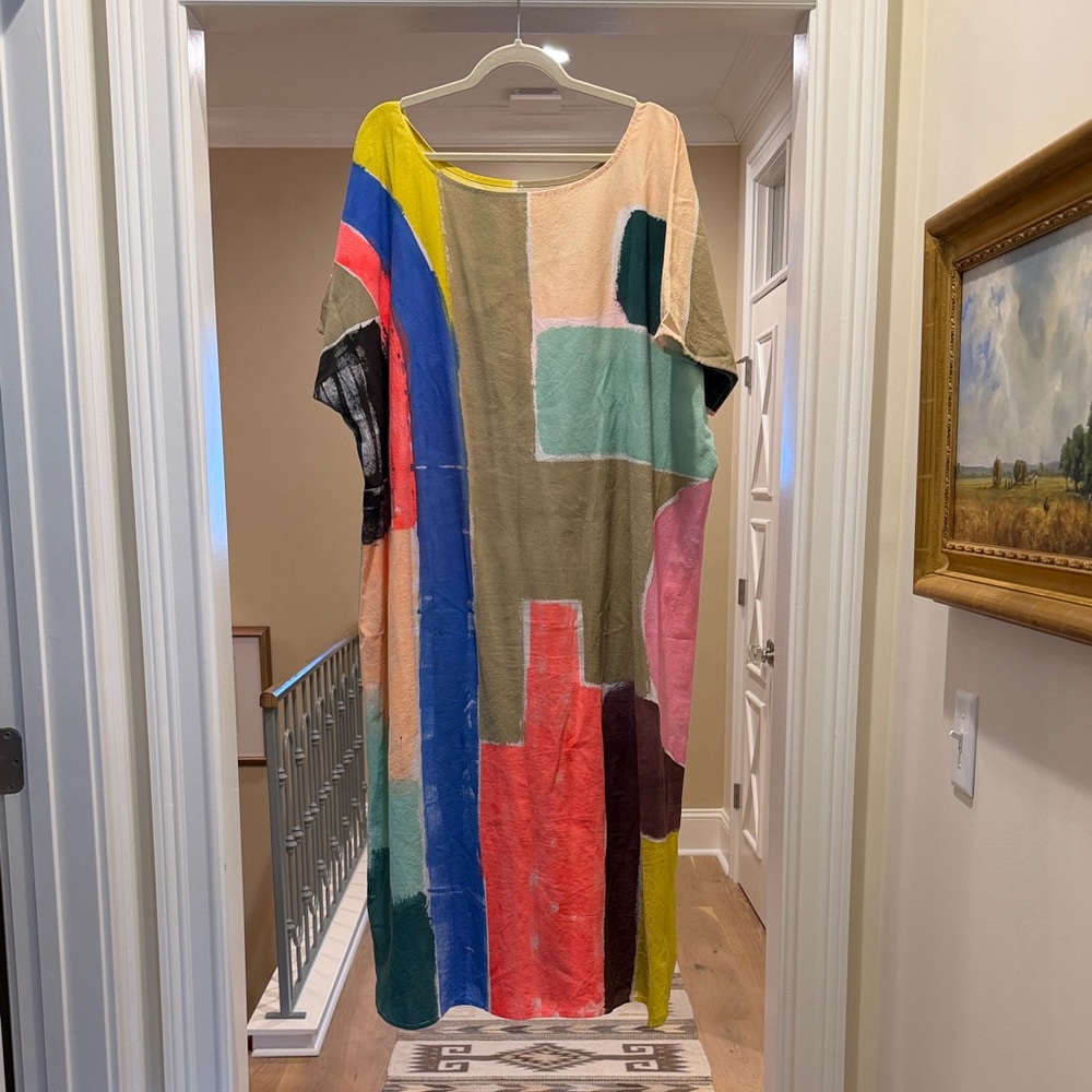 State the Label Colorblock Abstract Cotton maxi dress (bw)